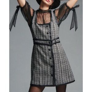 Maeve Black and White Tweed Dress